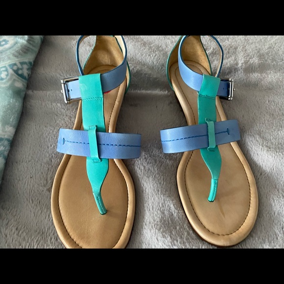 Coach multi color sandals worn twice mint condition - Picture 1 of 2